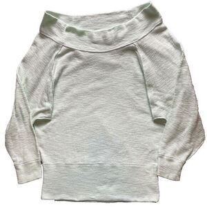 We The Free People Shirt Womens Medium Mint Green‎ Off Shoulder Pullover Ladies
